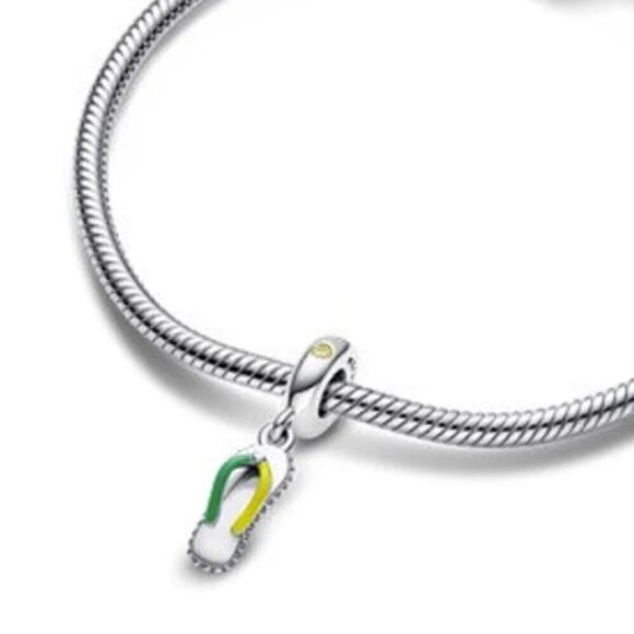 Sterling Silver Flip-Flop Sandal Dangle Charm - Picture 2 of 3